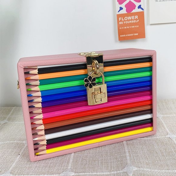 Color Pencil Box Style Purses and Handbags